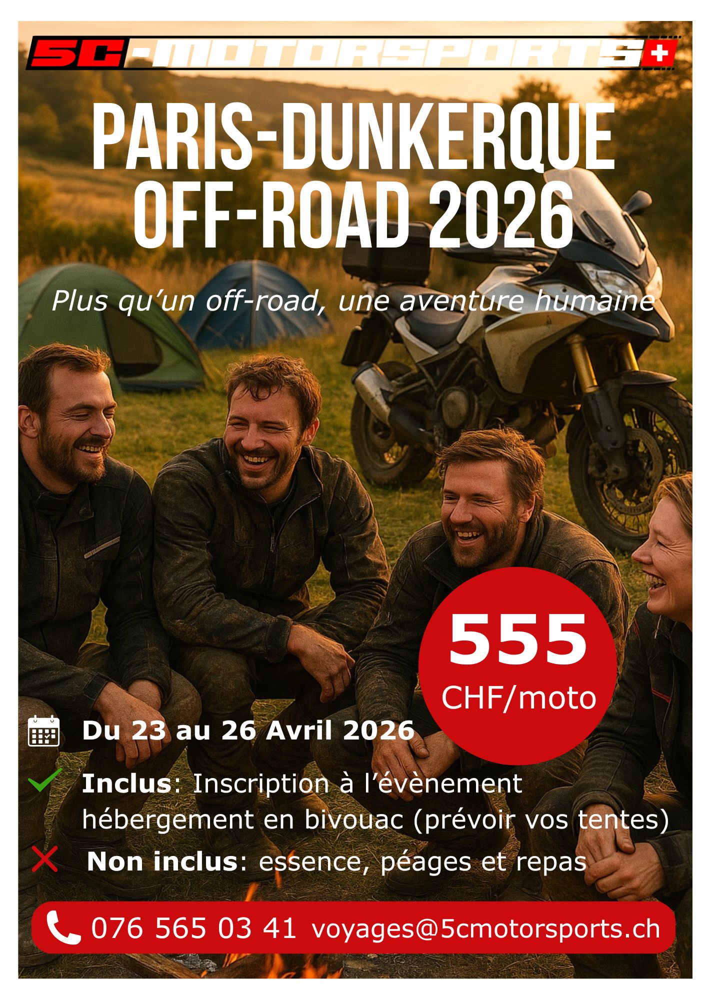 image d'un flyer pour un roadtrip offraod Paris-Dunkerque